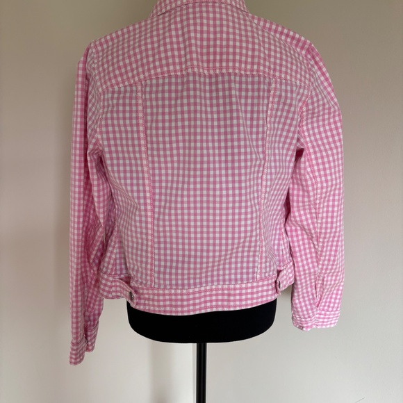 Talbots Pink Gingham Denim Jacket - Picture 6 of 8